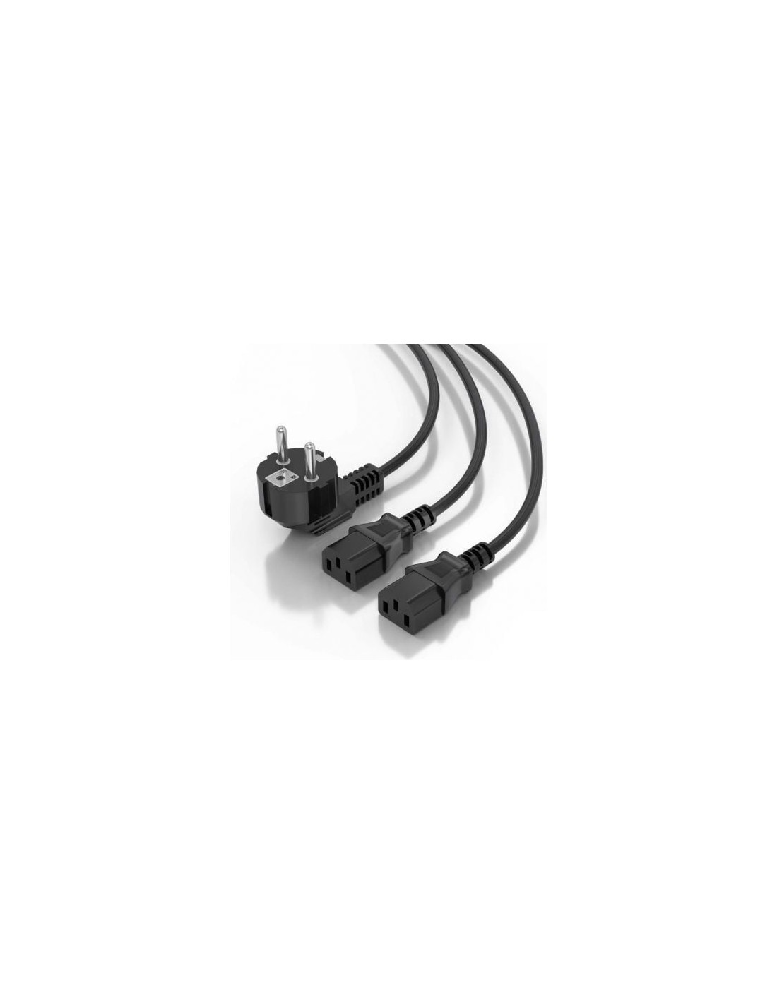 Cable Alimentación CPU Aisens CEE7 Macho - 2x C13 Hembra 3m Negro