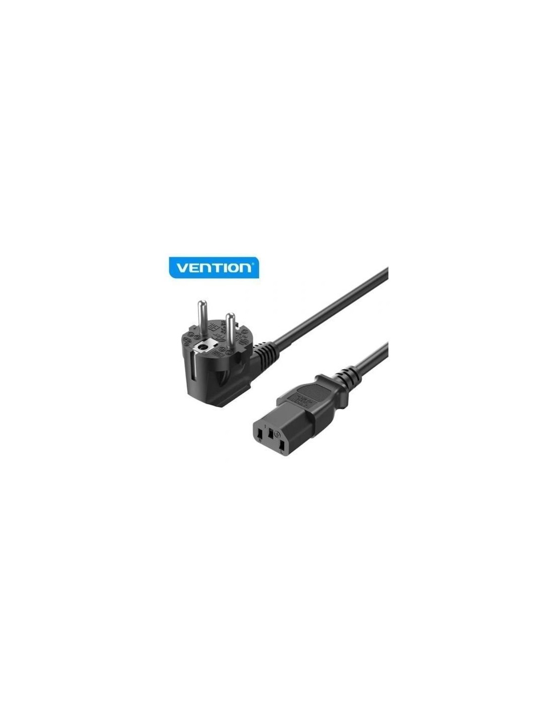 Cable de Alimentación Vention IEC C13 Hembra - CEE7 Macho 1.8m Negro