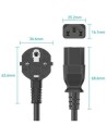 Cable de Alimentación Vention IEC C13 Hembra - CEE7 Macho 1.8m Negro