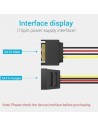 Cable Alimentación 15Pin Vention SATA Macho - SATA Hembra 30cm