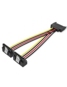 Cable Alimentación Vention SATA Macho - 2x SATA Hembra 15cm Negro