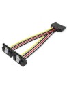 Cable Alimentación Vention SATA Macho - 2x SATA Hembra 15cm Negro
