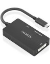 Conversor HDMI Aisens USB Tipo-C Macho - DVI HDMI VGA Hembra 15cm Negr