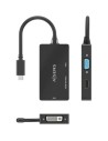 Conversor HDMI Aisens USB Tipo-C Macho - DVI HDMI VGA Hembra 15cm Negr