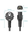 Cable de Alimentación Vention IEC C5 Hembra - CEE7 Macho 1.8m Negro