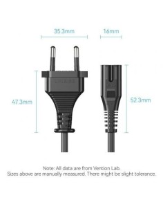 Cable Alimentación Forma 8 Vention CEE7 16 Macho - C7 Hembra 1.8m 2