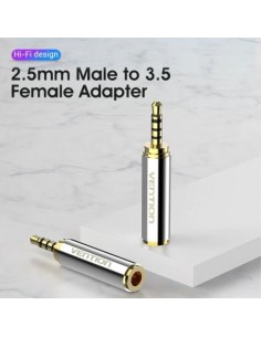 Adaptador Jack Vention Jack 2.5 Macho - Jack 3.5 Hembra Plata 2