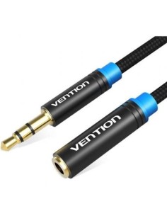 Cable Estéreo Vention Jack 3.5 Macho - Jack 3.5 Hembra Negro | Logroño