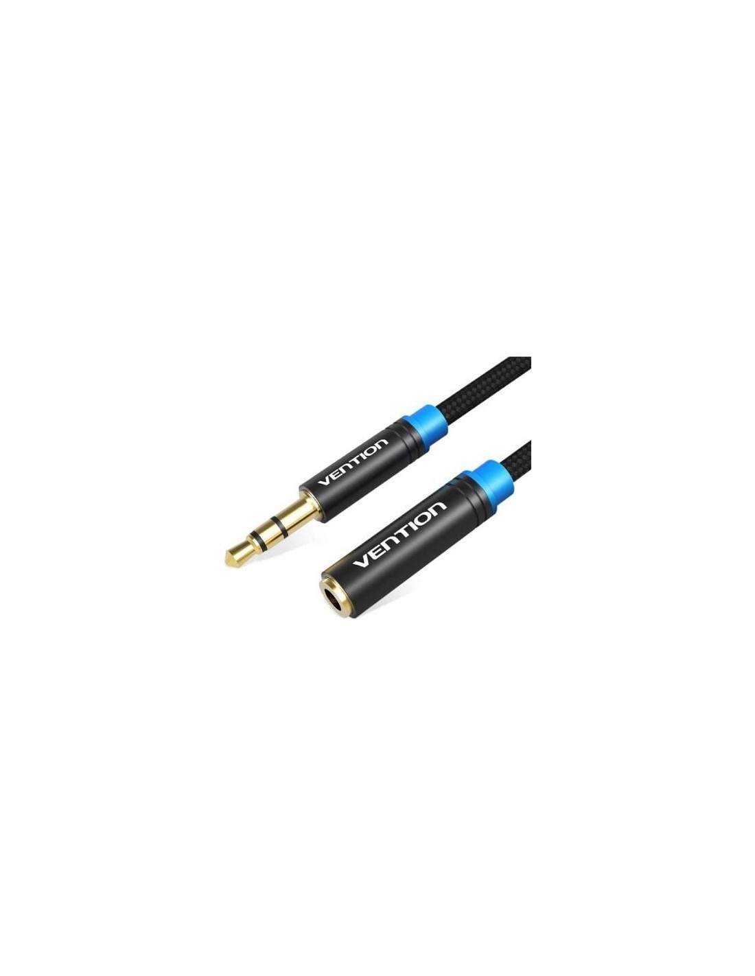 Cable Estéreo Vention Jack 3.5 Macho - Jack 3.5 Hembra Negro | Logroño