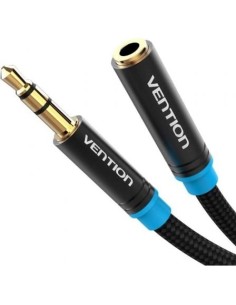 Cable Estéreo Vention Jack 3.5 Macho - Jack 3.5 Hembra Negro | Logroño 2