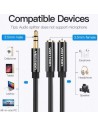 Cable Estéreo Vention Jack 3.5 Macho - 2x Jack 3.5 Hembra 30cm Negro