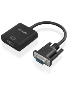 Cable Conversor Aisens VGA Macho HDMI Hembra - Jack 3.5 Hembra - Micro