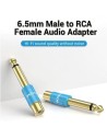 Adaptador Jack Vention RCA Hembra - Jack 6.5 Macho Azul | Logroño