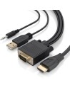 Cable Conversor Aisens SVGA Macho - USB Macho Jack Macho - HDMI Macho 