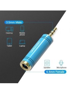 Adaptador Jack Vention Jack 3.5 Macho - Jack 6.5 Hembra Azul | Logroño 2