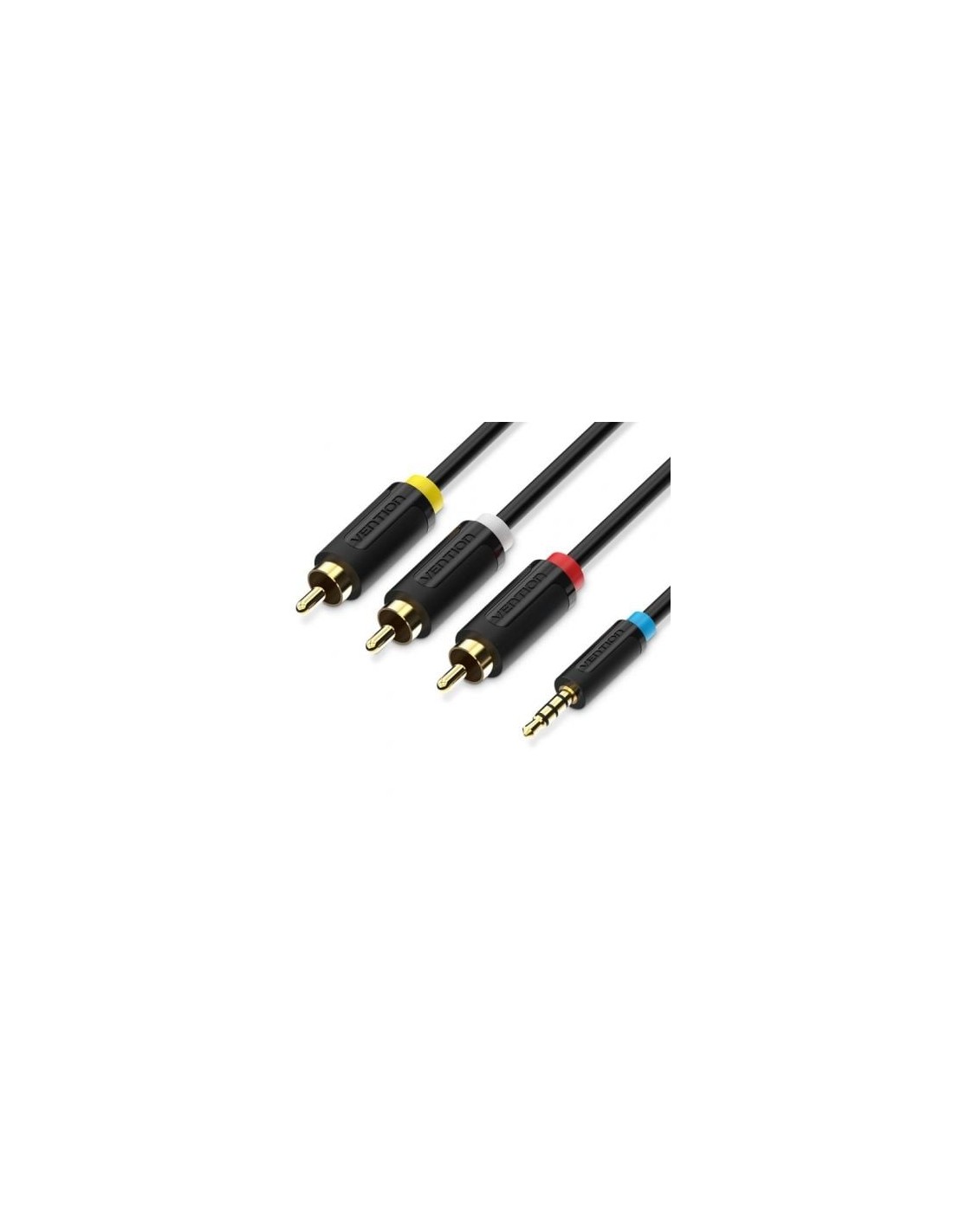 Cable Estéreo Vention Jack 3.5 Macho - 3x RCA Macho 1.5m Negro