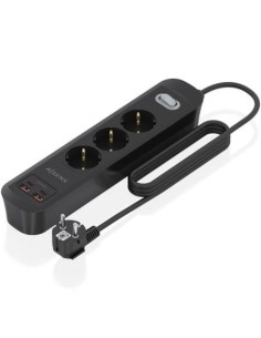 Regleta con Interruptor Aisens 3 Tomas de Corriente 2 USB - 2 USB Tipo 2