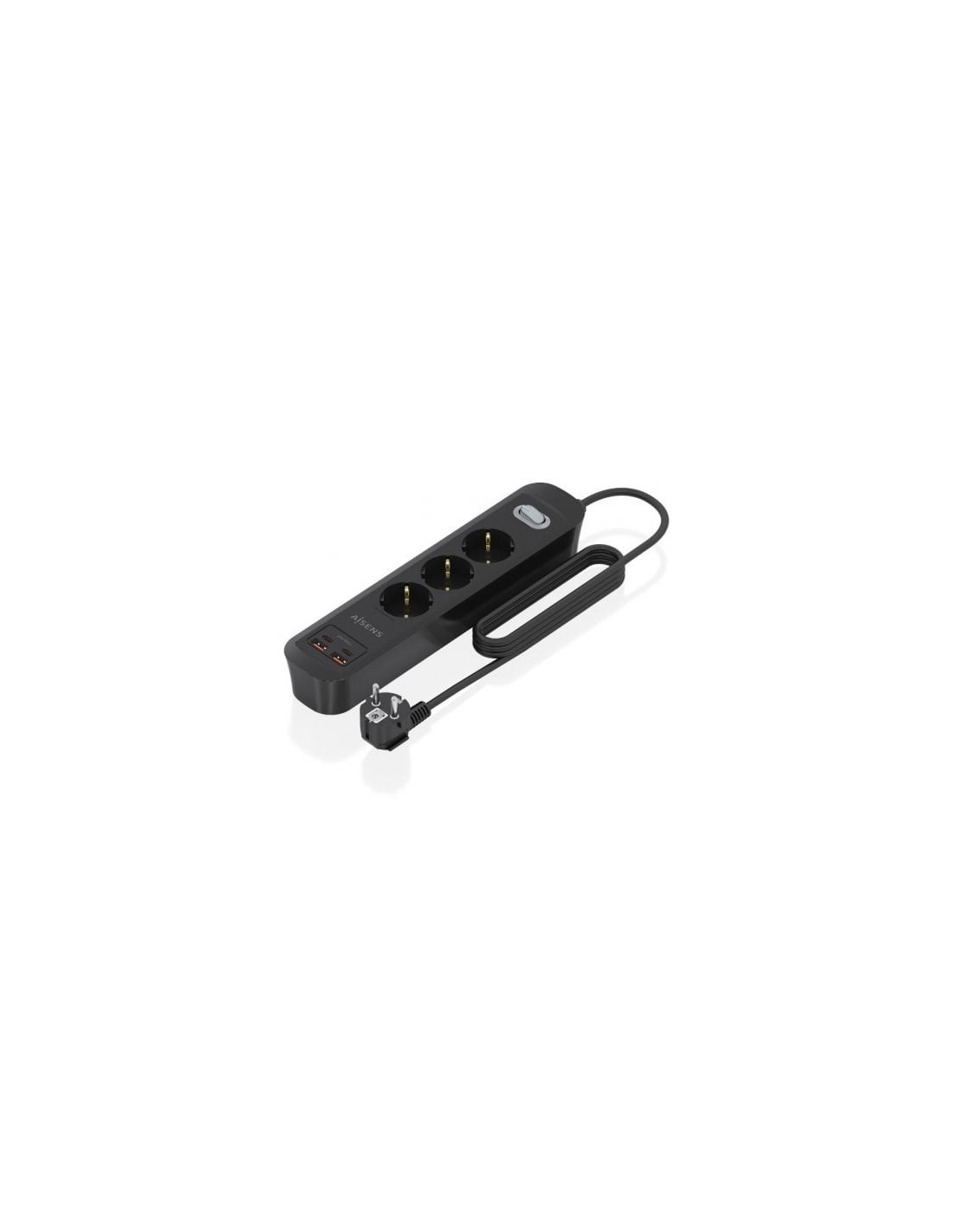 Regleta con Interruptor Aisens 3 Tomas de Corriente 2 USB - 2 USB Tipo