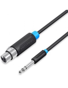 Cable Estéreo Vention Jack 6.5 Macho - XLR Hembra 1m Negro | Logroño