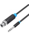 Cable Estéreo Vention Jack 6.5 Macho - XLR Hembra 1m Negro | Logroño