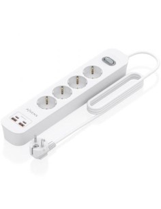 Regleta con Interruptor Aisens 4 Tomas de Corriente 2 USB - 2 USB Tipo