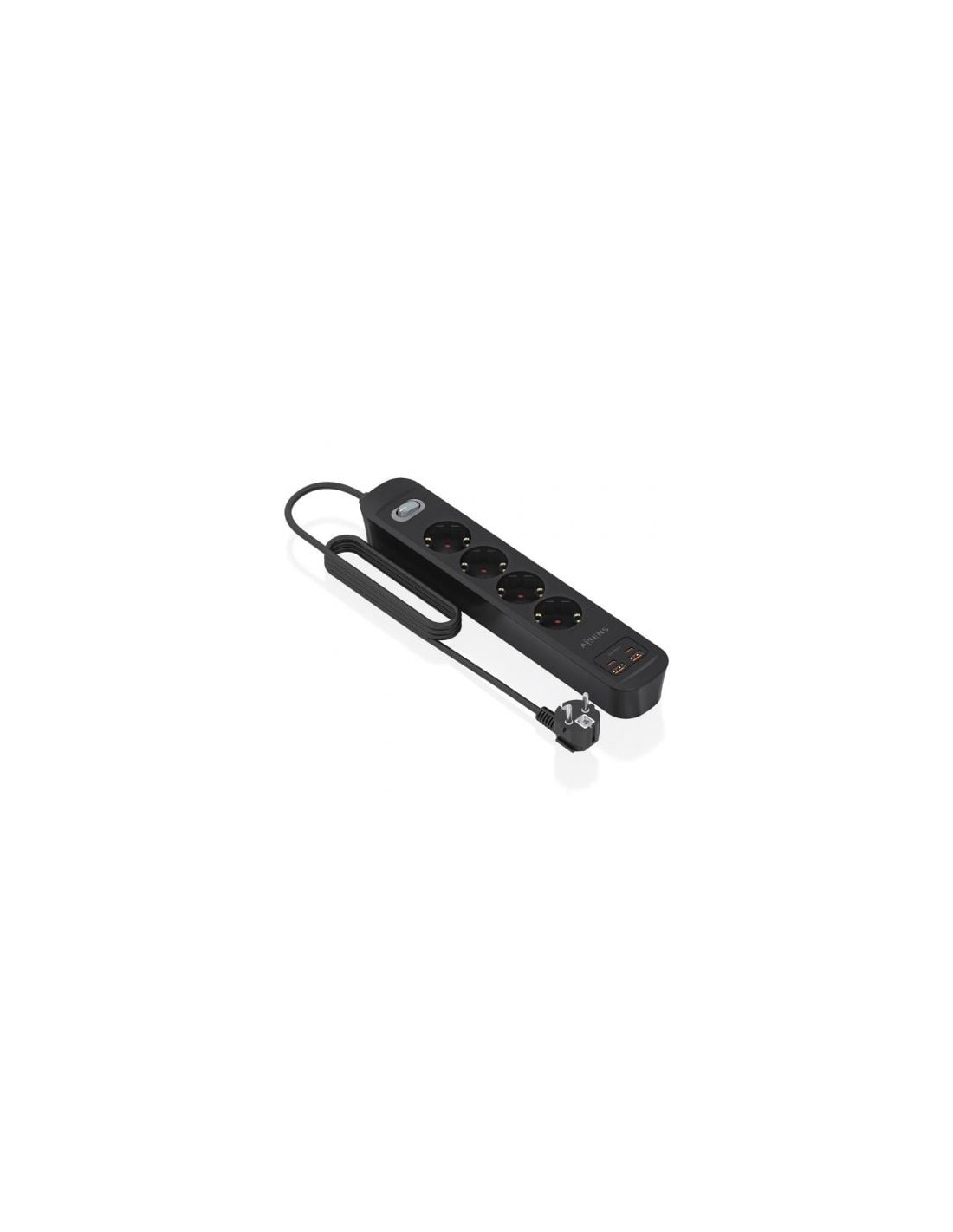 Regleta con Interruptor Aisens 4 Tomas de Corriente 2 USB - 2 USB Tipo