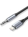 Adaptador Audio Vention Jack 3.5 Macho - Lightning Macho 1m Gris