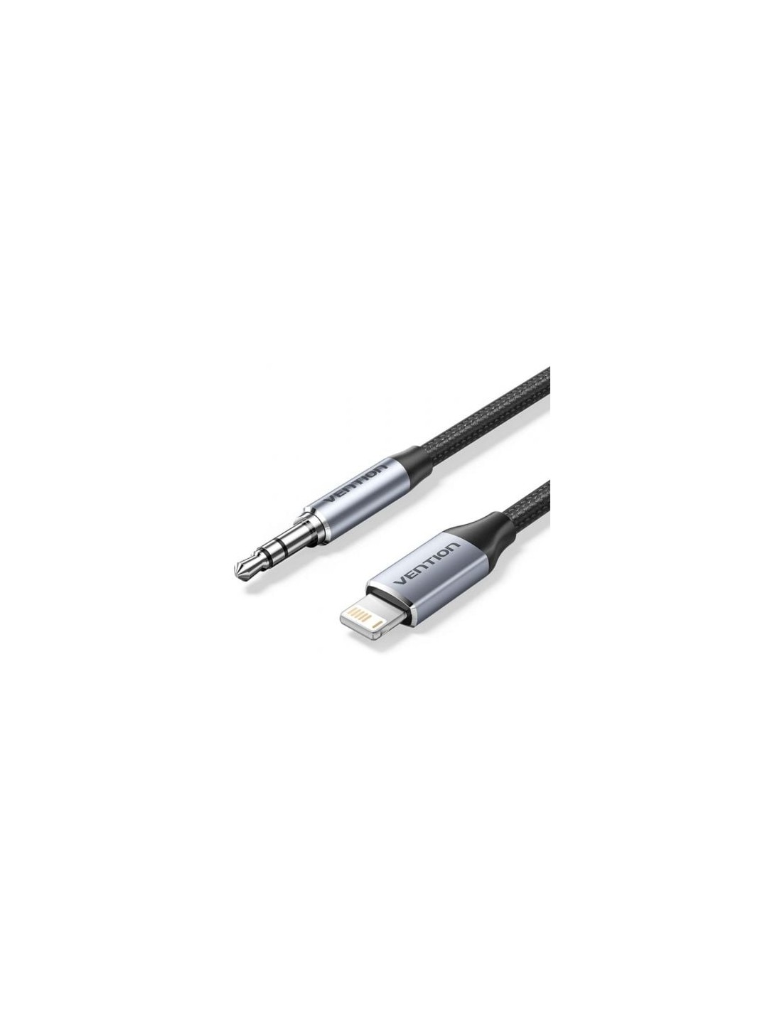 Adaptador Audio Vention Jack 3.5 Macho - Lightning Macho 1m Gris