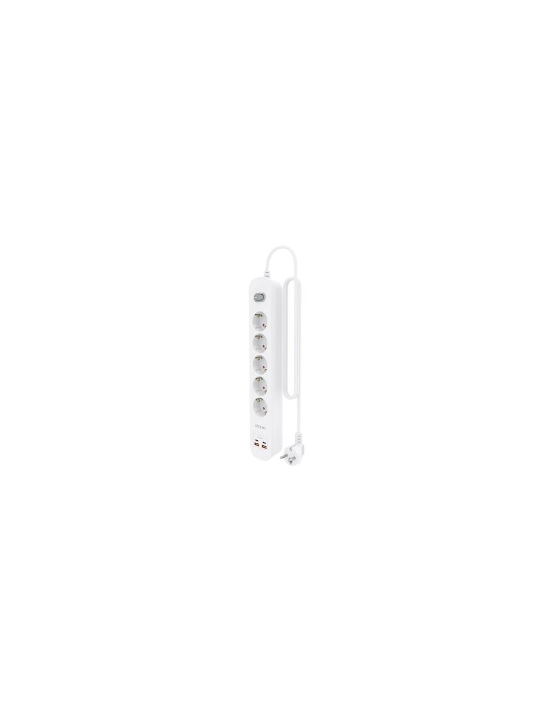 Regleta con Interruptor Aisens 5 Tomas de Corriente 2 USB - 2 USB Tipo