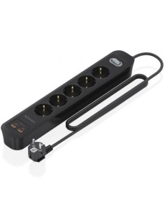 Regleta con Interruptor Aisens 5 Tomas de Corriente 2 USB - 2 USB Tipo 2