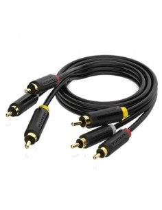 Cable Estéreo Vention 3x RCA Macho - 3x RCA Macho 2m Negro | Logroño