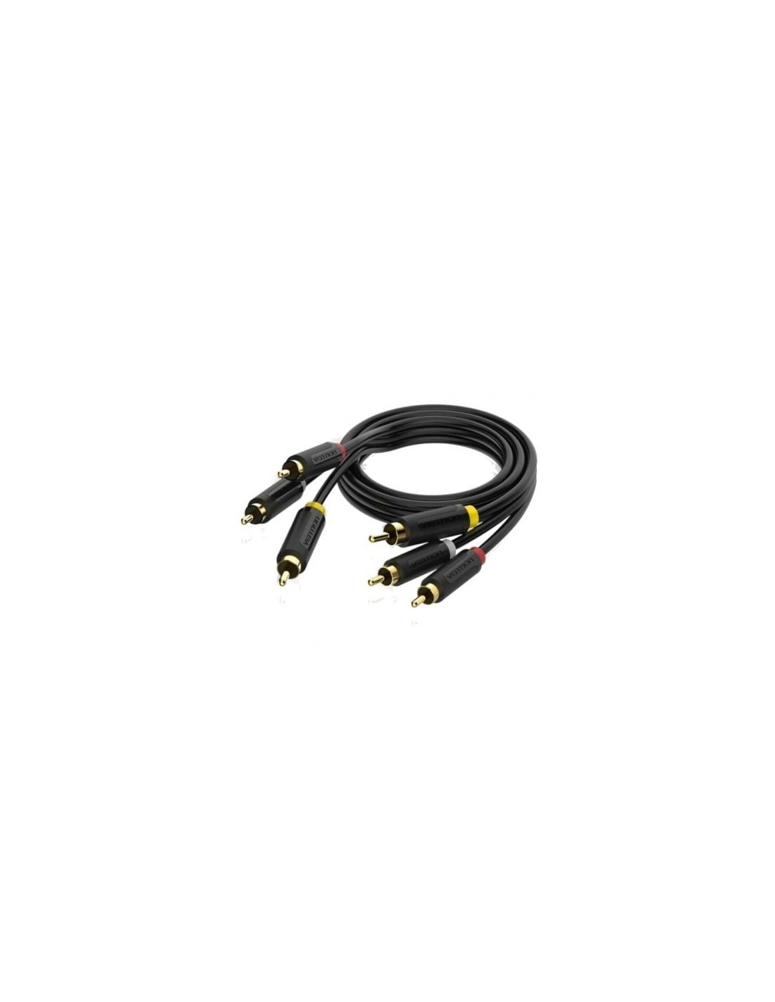Cable Estéreo Vention 3x RCA Macho - 3x RCA Macho 2m Negro | Logroño