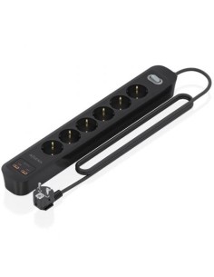 Regleta con Interruptor Aisens 6 Tomas de Corriente 2 USB - 2 USB Tipo 2