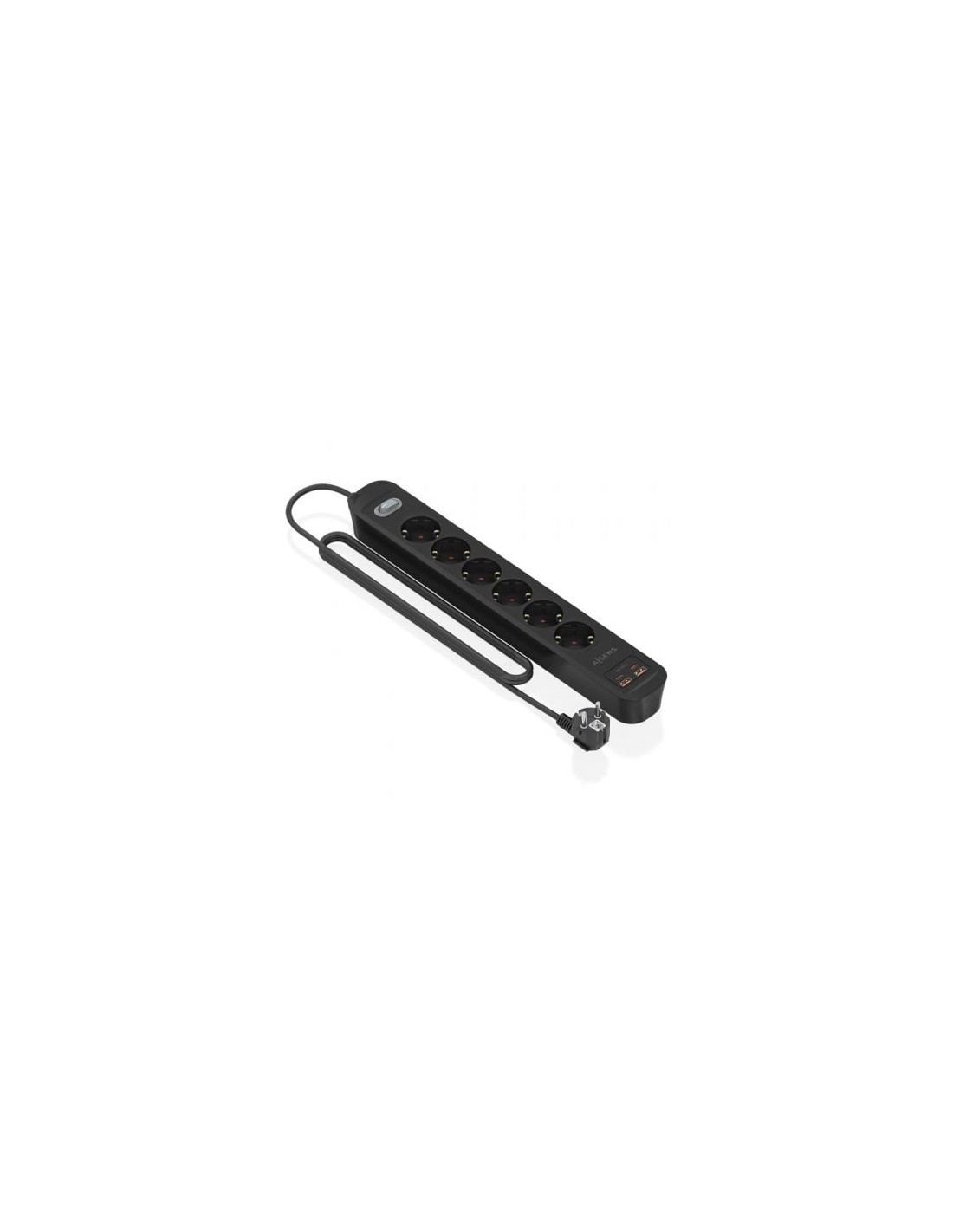 Regleta con Interruptor Aisens 6 Tomas de Corriente 2 USB - 2 USB Tipo