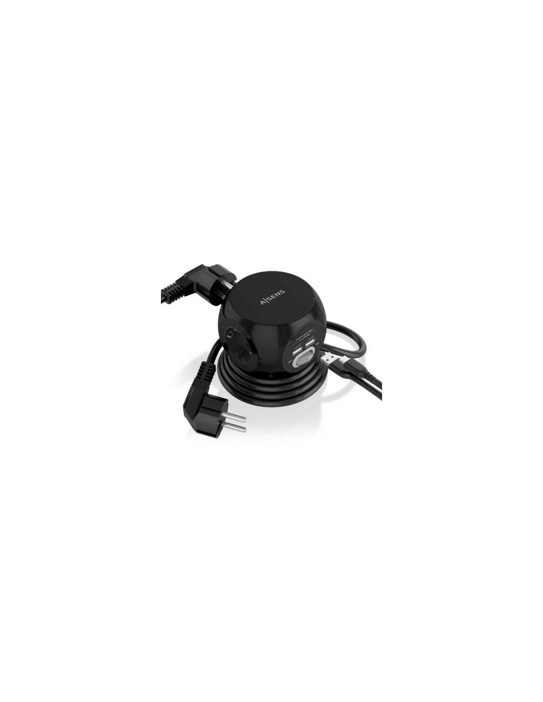 Regleta con Interruptor Aisens 3 Tomas de Corriente 2 USB Tipo-C 2 USB