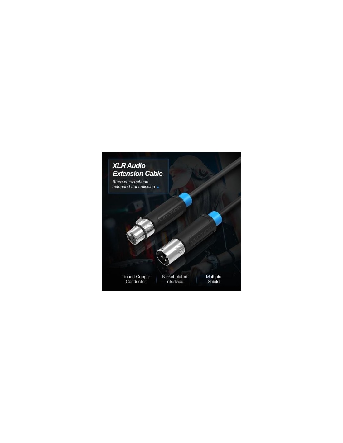 Cable Estéreo Vention XLR Macho - XLR Hembra Negro | Logroño