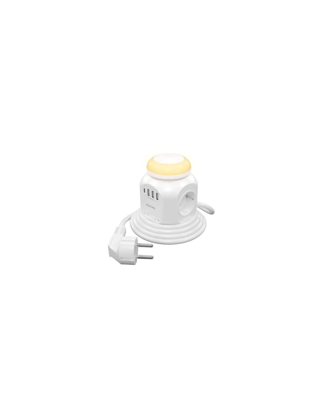 Regleta con Interruptor y Luz Nocturna Aisens 4 Tomas de Corriente 1 U