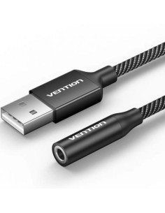 Conversor Vention Jack 3.5 Hembra - USB Macho 1m Gris | Logroño