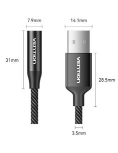Conversor Vention Jack 3.5 Hembra - USB Macho 1m Gris | Logroño 2