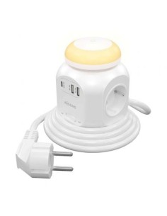 Regleta con Interruptor y Luz Nocturna Aisens 4 Tomas de Corriente 1 U