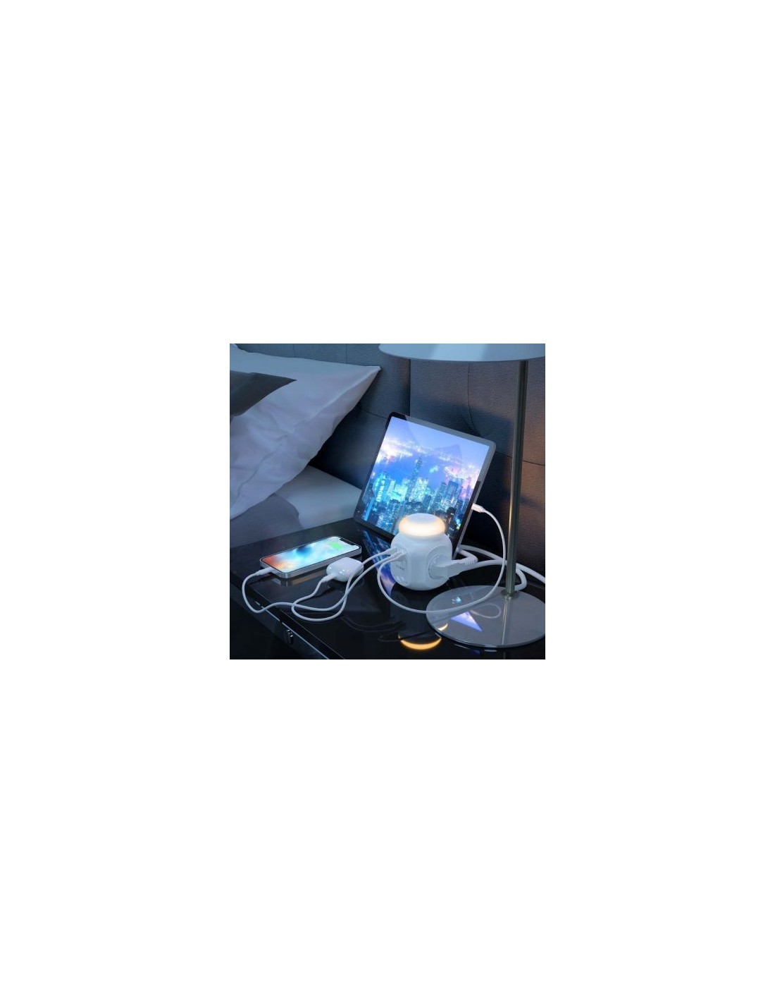 Regleta con Interruptor y Luz Nocturna Aisens 4 Tomas de Corriente 1 U