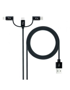 Cable USB 2.0 Nanocable Lightning Macho - Micro USB Macho USB Tipo-C M