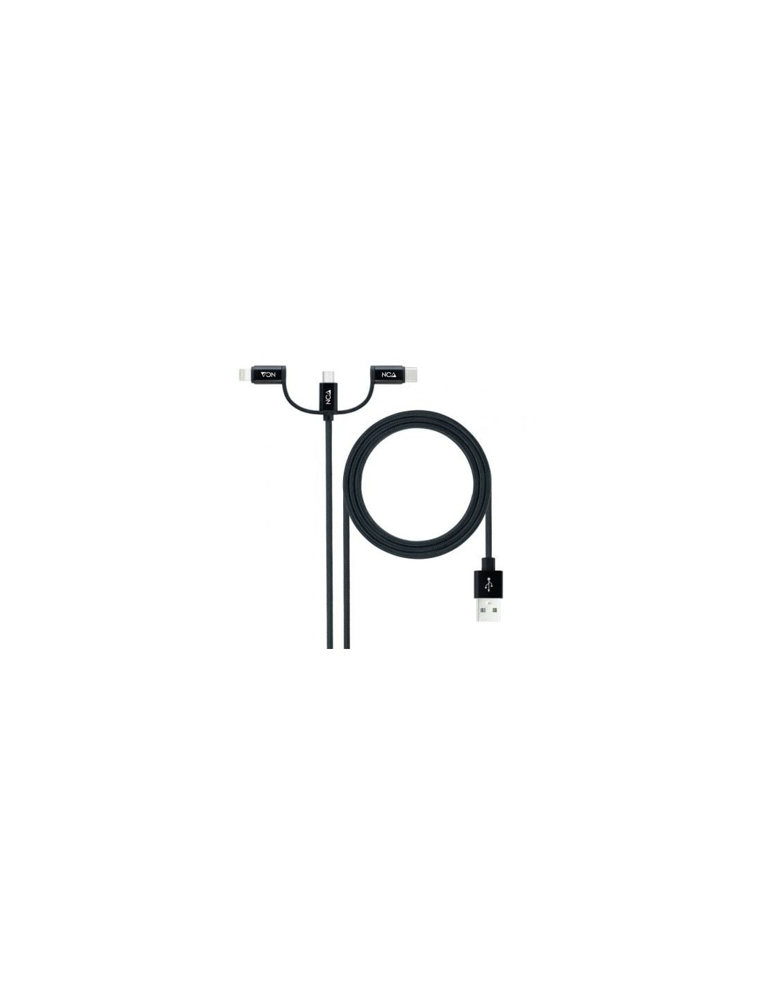 Cable USB 2.0 Nanocable Lightning Macho - Micro USB Macho USB Tipo-C M