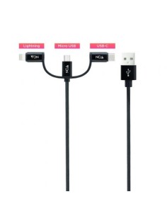 Cable USB 2.0 Nanocable Lightning Macho - Micro USB Macho USB Tipo-C M 2