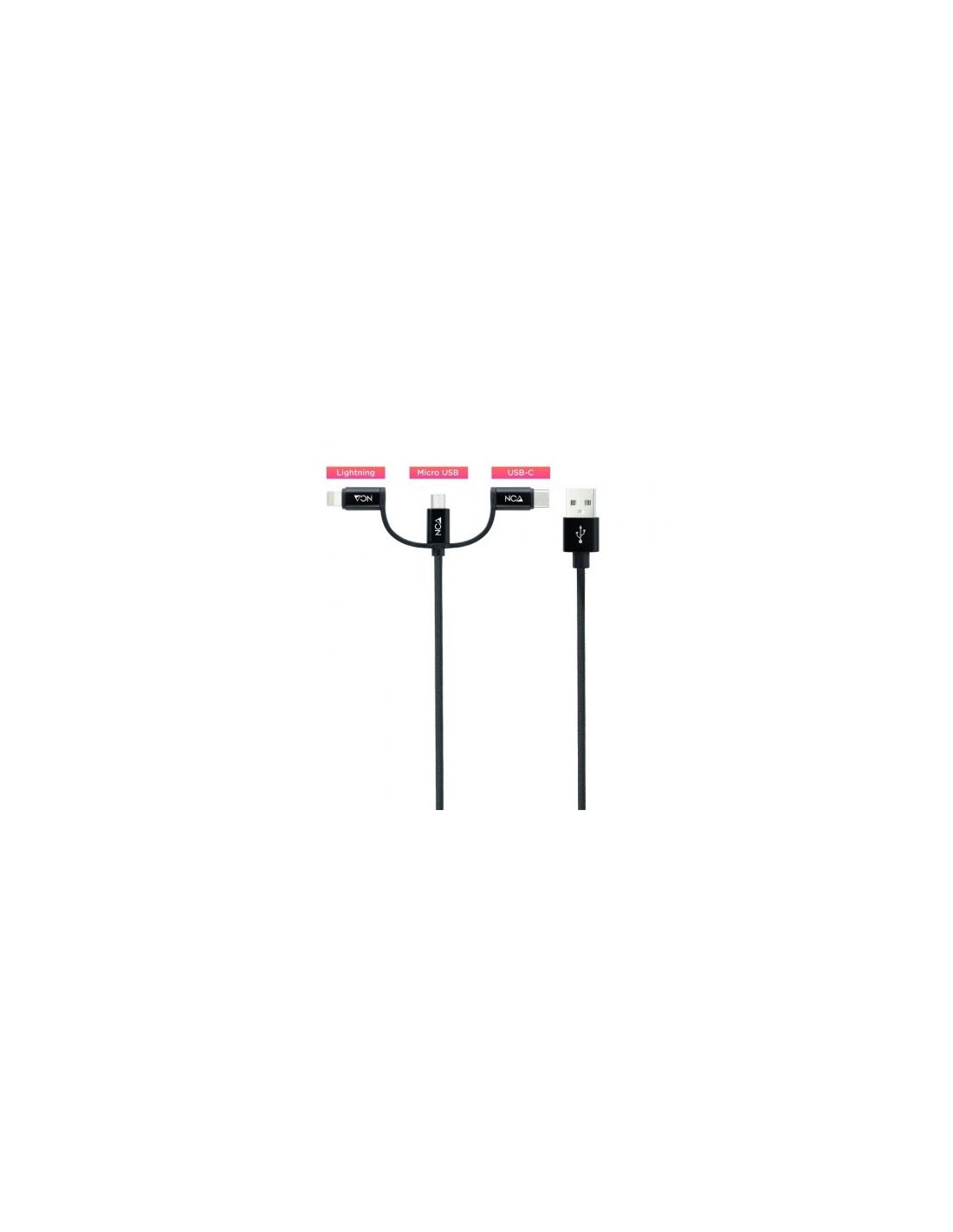 Cable USB 2.0 Nanocable Lightning Macho - Micro USB Macho USB Tipo-C M