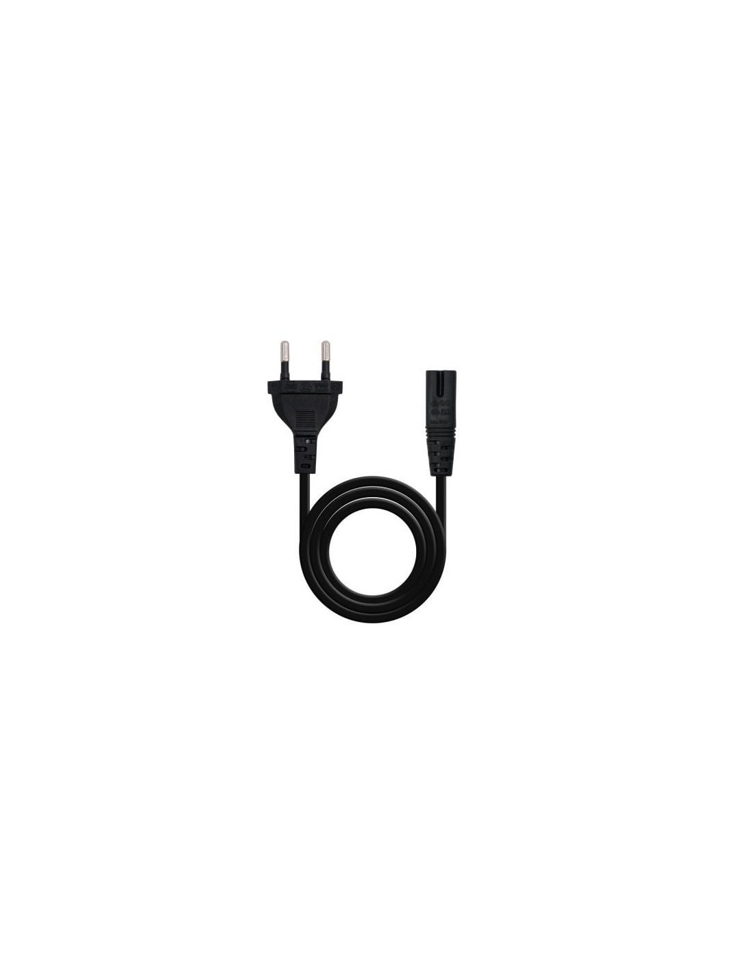 Cable Alimentación Forma 8 Nanocable CEE7 16 Macho - C7 Hembra Negro