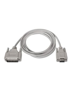 Cable Serie NULL Modem Nanocable DB9 Hembra - DB25 Macho 1.8m Beige