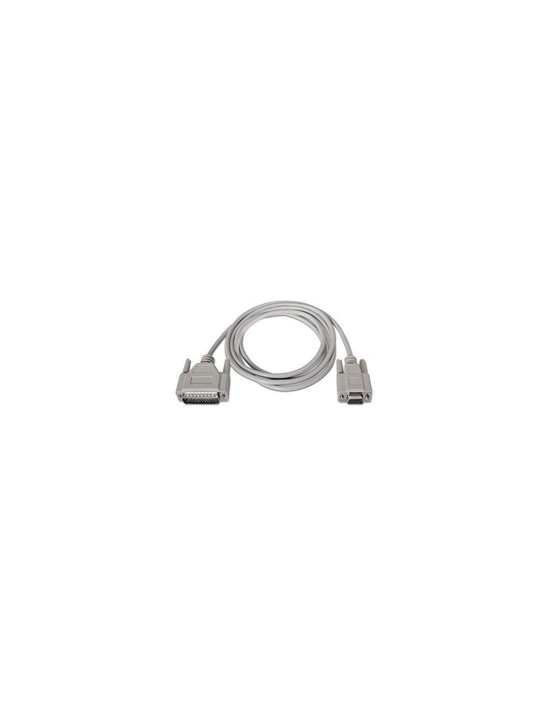 Cable Serie NULL Modem Nanocable DB9 Hembra - DB25 Macho 1.8m Beige