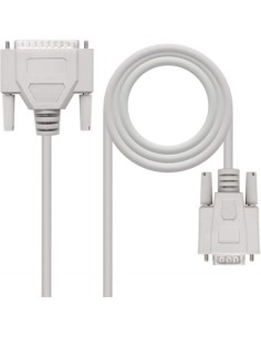 Cable Serie NULL Modem Nanocable DB9 Hembra - DB25 Macho 1.8m Beige 2