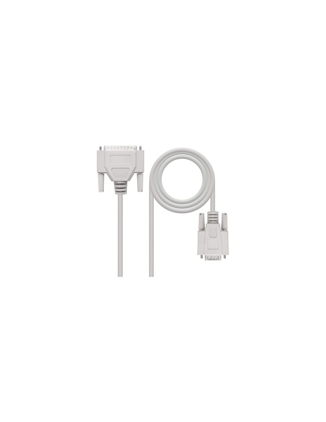Cable Serie NULL Modem Nanocable DB9 Hembra - DB25 Macho 1.8m Beige